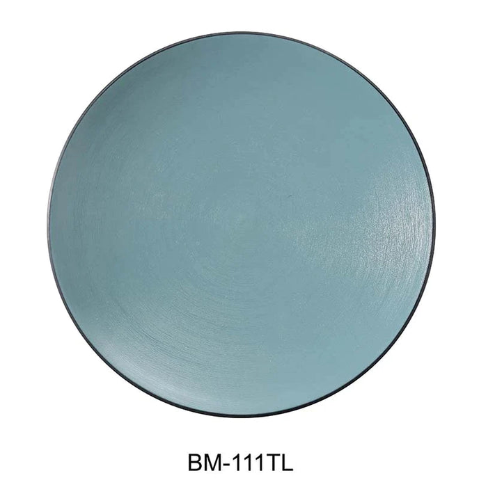 Yanco BM-111TL Birmingham – Teal 11 1/2″ X 1 1/4″ Round Plate Melamine, Pack of 12 (1 Dz)