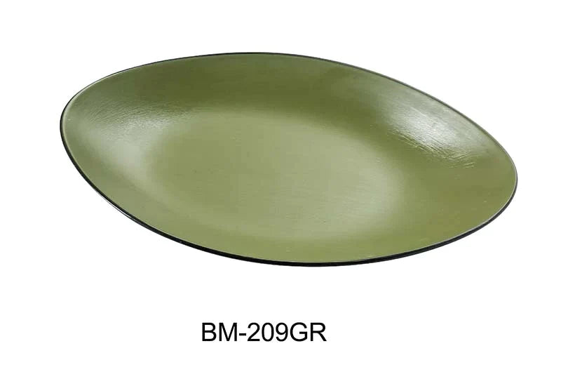 Yanco BM-209GR Birmingham – Green 9 5/8″ X 6″ X 1" Deep Oval Plate Melamine, Pack of 24 (2 Dz)