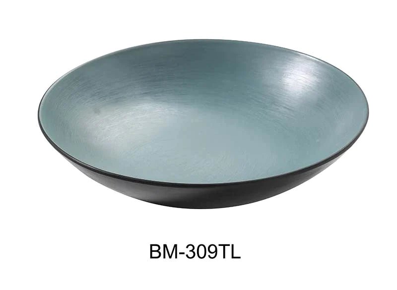 Yanco BM-309TL Birmingham – Teal 9 1/2″ X 2 1/2" Salad/Pasta Bowl Melamine 30 Oz, Pack of 24 (2 Dz)