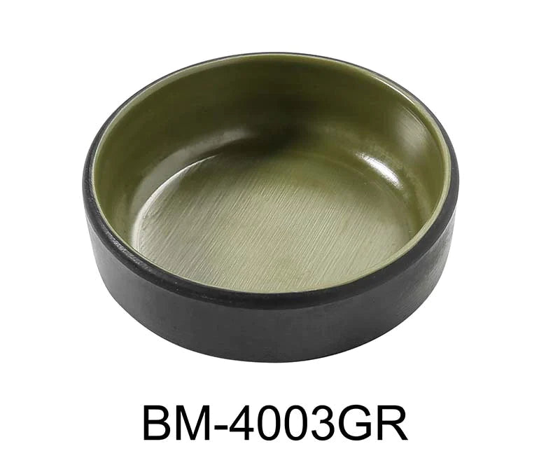 Yanco BM-4003GR Birmingham – Green 3" X 1" Sauce Dish Melamine 2 Oz, Pack of 72 (6 Dz)