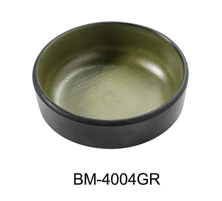 Yanco BM-4004GR Birmingham – Green 4" X 1 1/4" Sauce Dish Melamine 4 Oz, Pack of 72 (6 Dz)