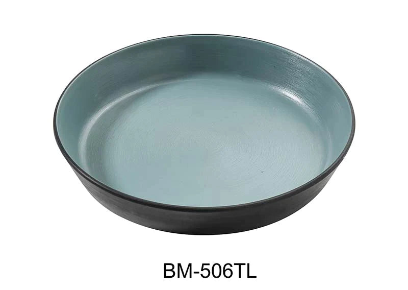 Yanco BM-506TL Birmingham – Teal 6 1/2″ X 1 1/4" Deep Dish Melamine 12 Oz, Pack of 48 (4 Dz)