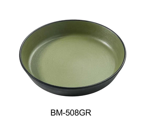 Yanco BM-508GR Birmingham – Green 8 1/2" X 1 3/4" Deep Dish Melamine 24 Oz, Pack of 24 (2 Dz)