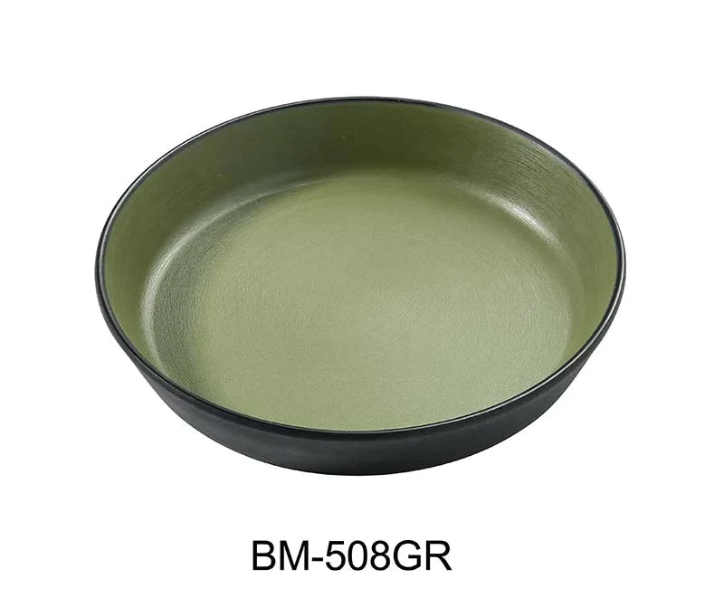 Yanco BM-508GR Birmingham – Green 8 1/2" X 1 3/4" Deep Dish Melamine 24 Oz, Pack of 24 (2 Dz)