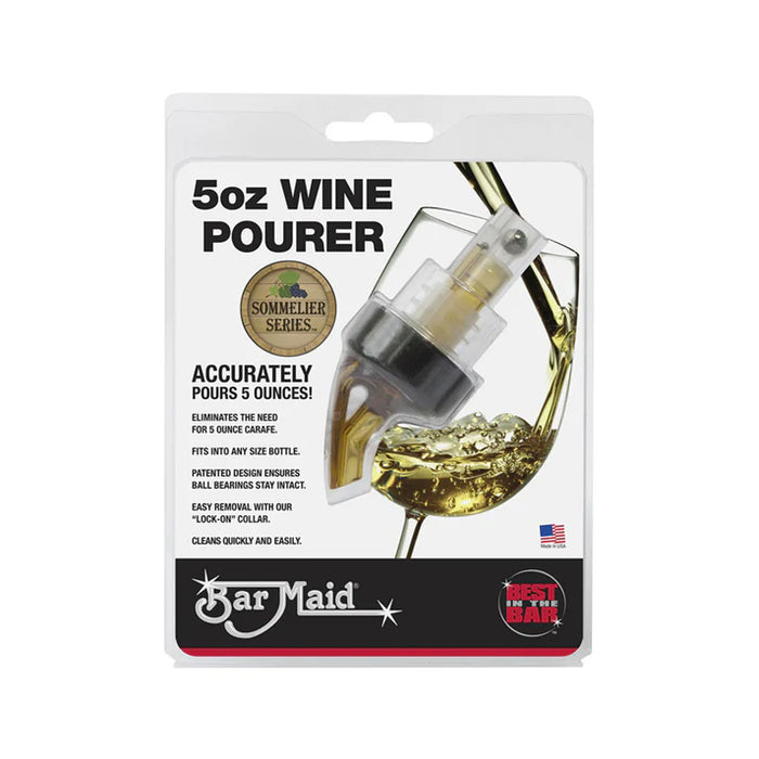 Winco BMP-500RAC - Bar Maid 5 oz Wine Pourer, Amber with Black Collar