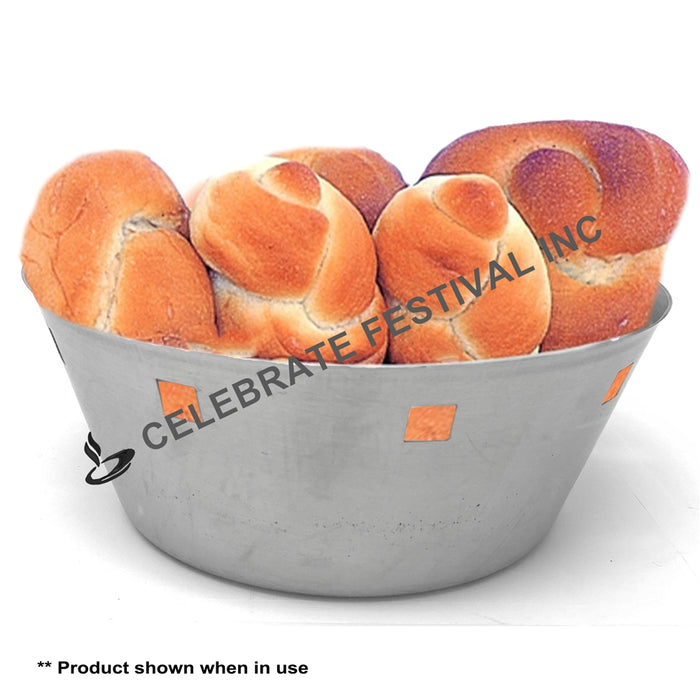 Modern Design Stainless Steel Bread/Fruit Basket Brushed Finish-Round