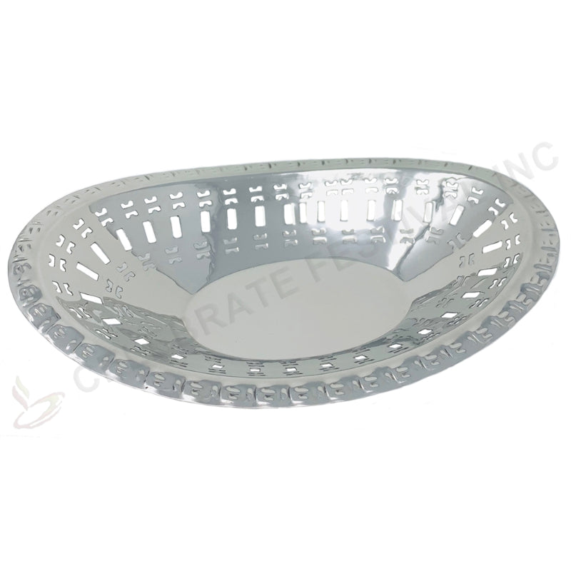 Modern Oval Design Stainless Steel Bread/Fruit Basket