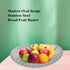 Modern Oval Design Stainless Steel Bread/Fruit Basket