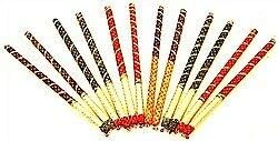 Bandhani Dandiya: Beautiful Multi Colored Wooden Sticks, Handmade traditional product. Available in a Pack that contains 10, 20, 50, 100 pairs - wholesale pricing
