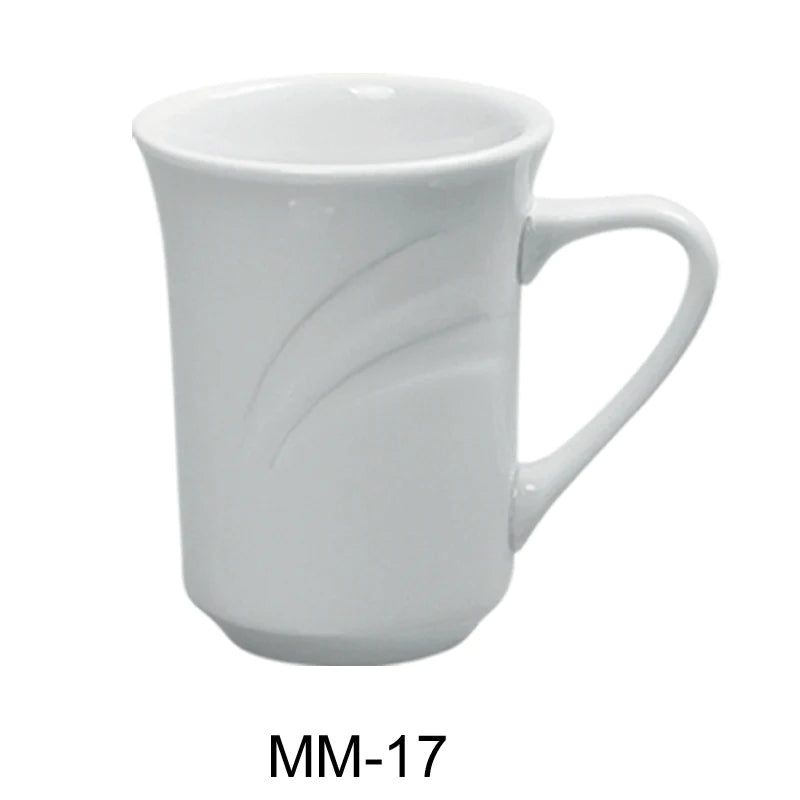 Yanco MM-17 3" Mug, Embossed Pattern Bone, White Durable China 8 Oz, Pack of 36 (3 Dz)
