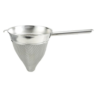 Winco Hollow Handle Stainless Steel Bouillon Strainer with Extra Fine Mesh - 10