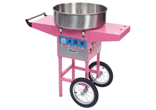Winco CCM-28M Show Time Cotton Candy Machine with 20.5" S/S Bowl and Cart - 1080W (Price/Set)