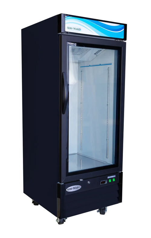 Serv-Ware GR12B-HC 30" One Section Merchandiser Refrigerator with Glass Door, 23 cu. ft.