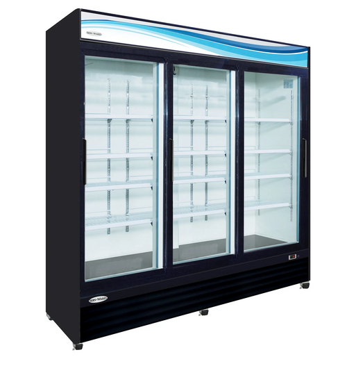 Serv-Ware GR72SB-HC 83" One Section Merchandiser Refrigerator with Glass Door, 23 cu. ft.
