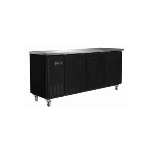 Serv-Ware BB4-24-HC 73" 3 Section Back Bar Cooler with Solid Door
