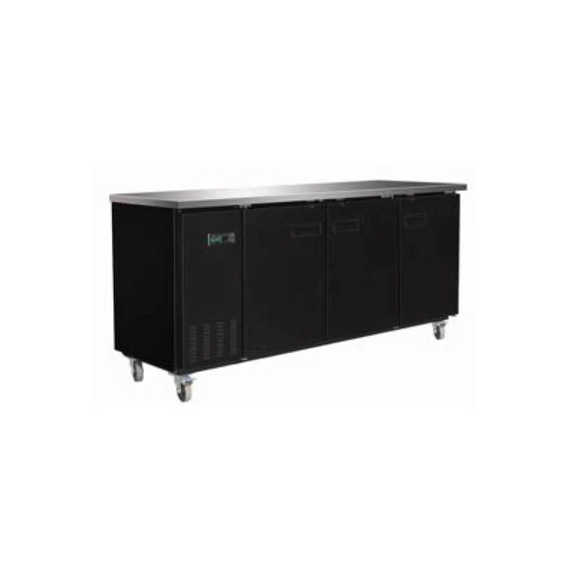 Serv-Ware BB4-24-HC 73" 3 Section Back Bar Cooler with Solid Door