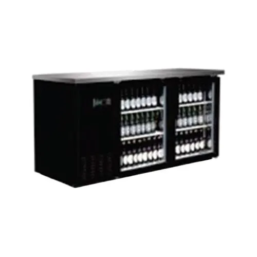 Serv-Ware BB3-24G-HC 61" 2 Section Back Bar Cooler with Glass Door