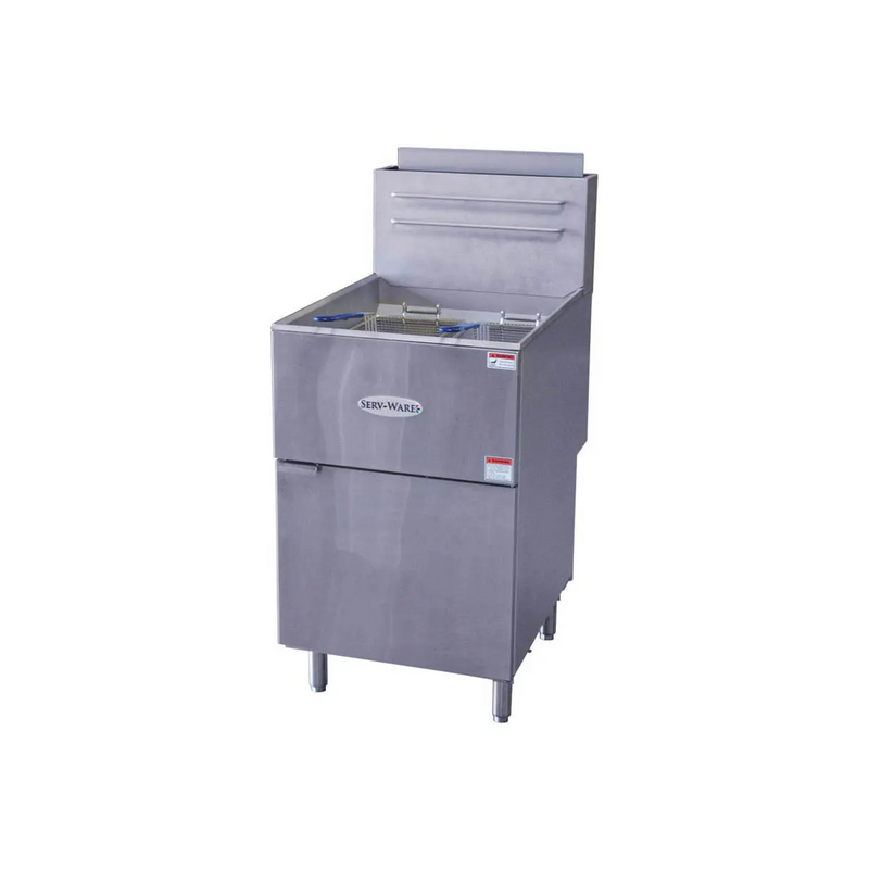 Serv-Ware SGF-70L 21" Floor Model LP Gas Full Pot Fryer w/ 70 Lbs, 150.000 BTU