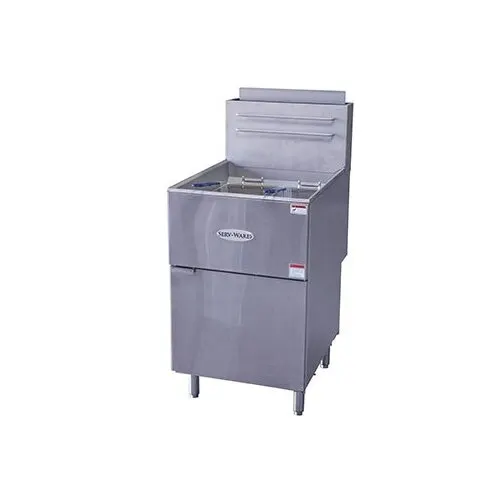 Serv-Ware SGF-70N 21" Floor Model Natural Gas Full Pot Fryer, 70 lbs, 150.000 BTU