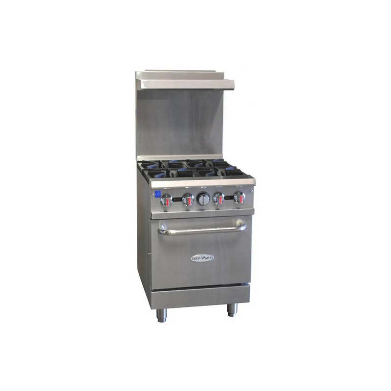 Serv-Ware SGR-6B-C 36" Gas Restaurant Range w/ (6) Open Burners, (1) Convection Oven, 211.000 BTU