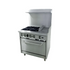 Serv-Ware SGR-4B-12G 36" Gas Restaurant Range w/ (4) Burners, 12" Griddle, (1) Oven, 171.000 BTU