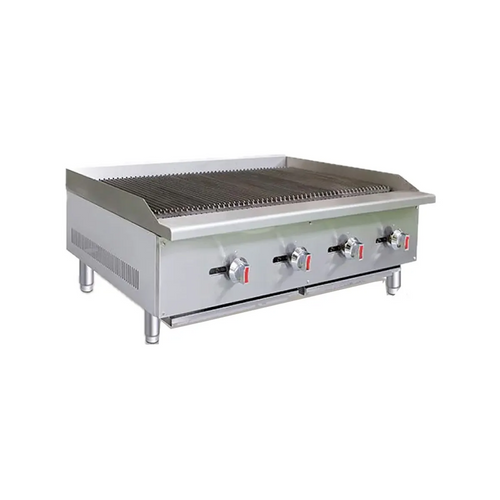 Serv-Ware SCBS-48 48" Countertop Gas Radiant Charbroiler w/ (4) Burners, 120.000 BTU