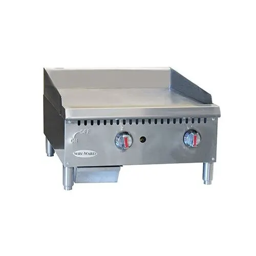 Serv-Ware SMGS-12 12" Countertop Manual Gas Griddle, 3/4" Steel Plate, 30.000 BTU