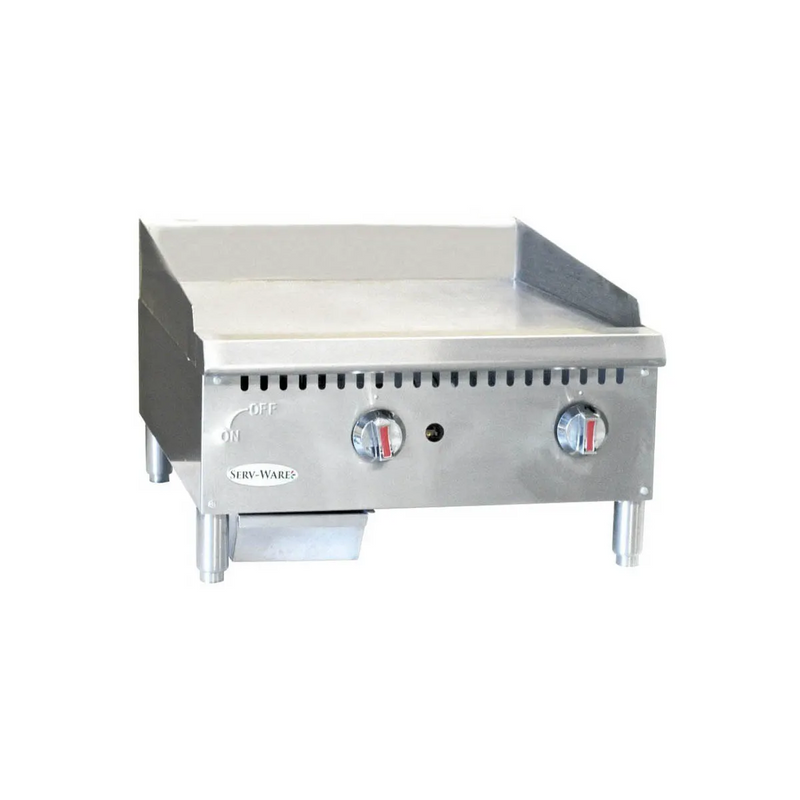 Serv-Ware SMGS-24 24" Countertop Manual Gas Griddle w/ 3/4" Steel Plate, 30.000 BTU