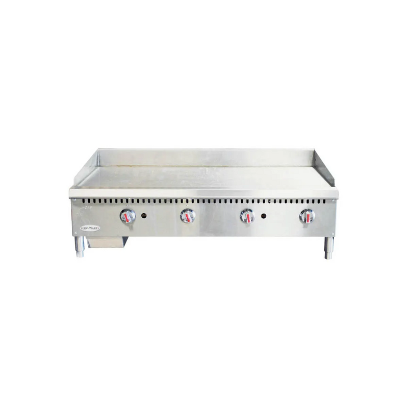 Serv-Ware SMGS-48 48" Countertop Manual Gas Griddle, 3/4" Steel Plate, 90.000 BTU