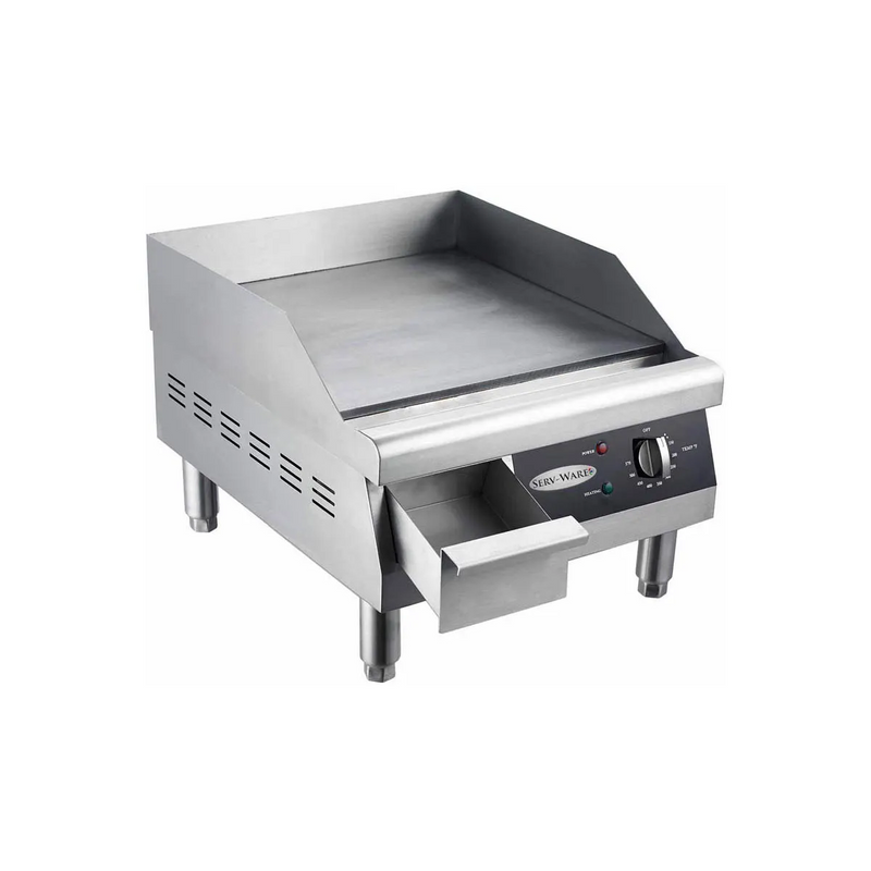 Serv-Ware ETG-16 16" Countertop Electric Thermostatic Griddle, 16” x 15.5” Surface, 120V