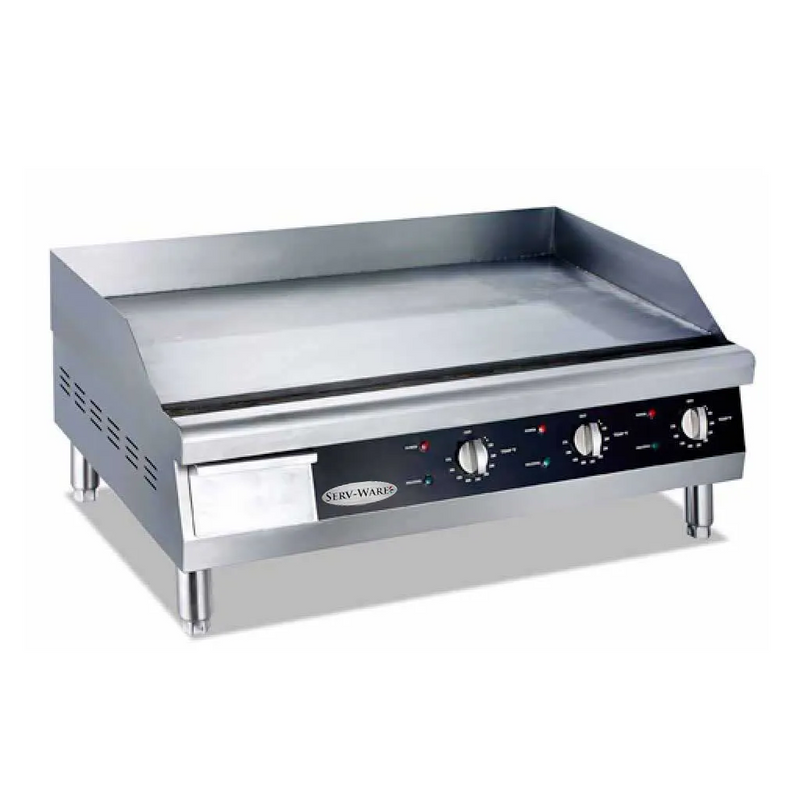 Serv-Ware ETG-30 30" Countertop Electric Thermostatic Griddle, 30” x 15.5” Surface, 208V