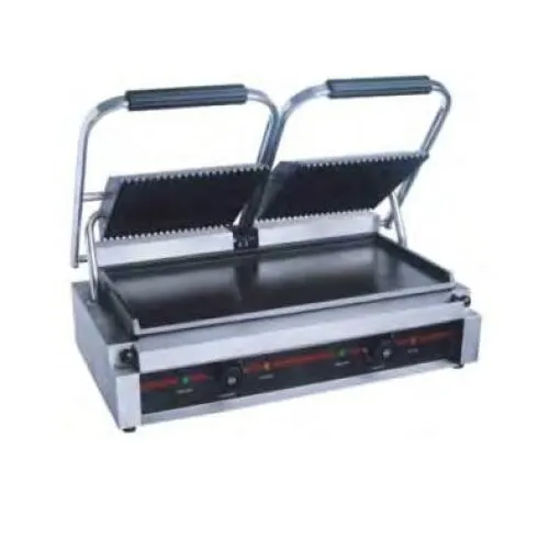 Serv-Ware EPG-200GF Single Sandwich Panini Grill w/ 18" x 9" Grooved & Smooth Plates, 120V
