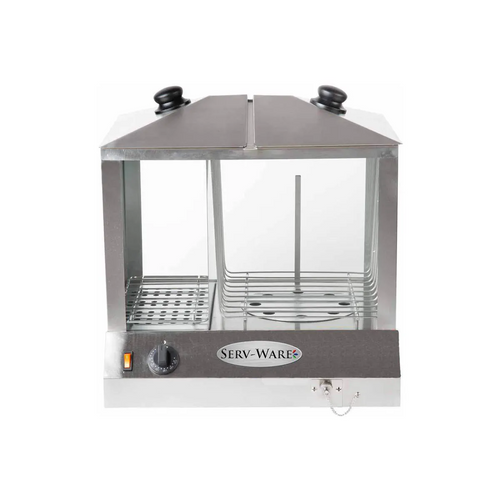 Serv-Ware EHS-02 Countertop Hot Dog Steamer, 200 Hot Dogs and 60 Buns