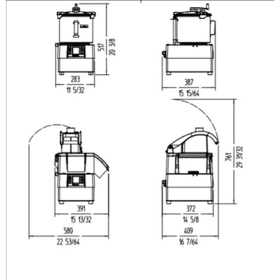 Combi Vegetable cutter with bowl CK-38V (1050809) From Sammic