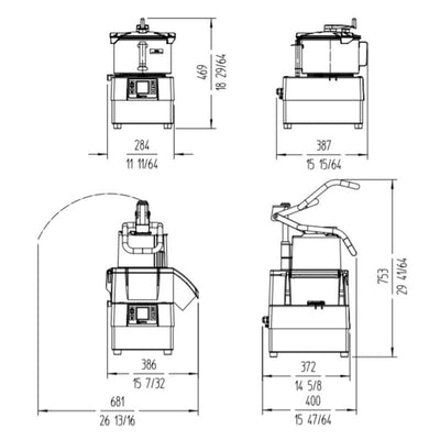 Combi Vegetable cutter with bowl CK-45V (1050770) From Sammic