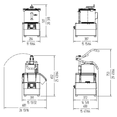 Combi Vegetable cutter with bowl CK-48V (1050822) From Sammic