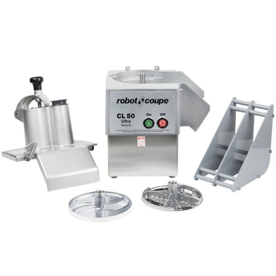 Robot Coupe CL50 Ultra Pizza Dice Continuous Feed Food Processor with 5 Discs, Dice Cleaning & Wall Holder Kits - 1 1/2 hp