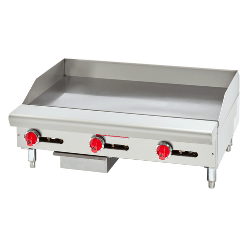 GRIDDLE, GAS, COUNTERTOP : American Range Model No. ARSTG‐36 Griddle, gas, 36" wide
