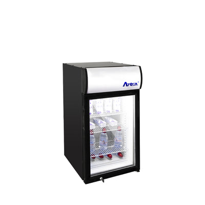 ATOSA CTD-3S — Countertop Glass Door Merchandiser Cooler with Lighted Header (4.6 cu ft)