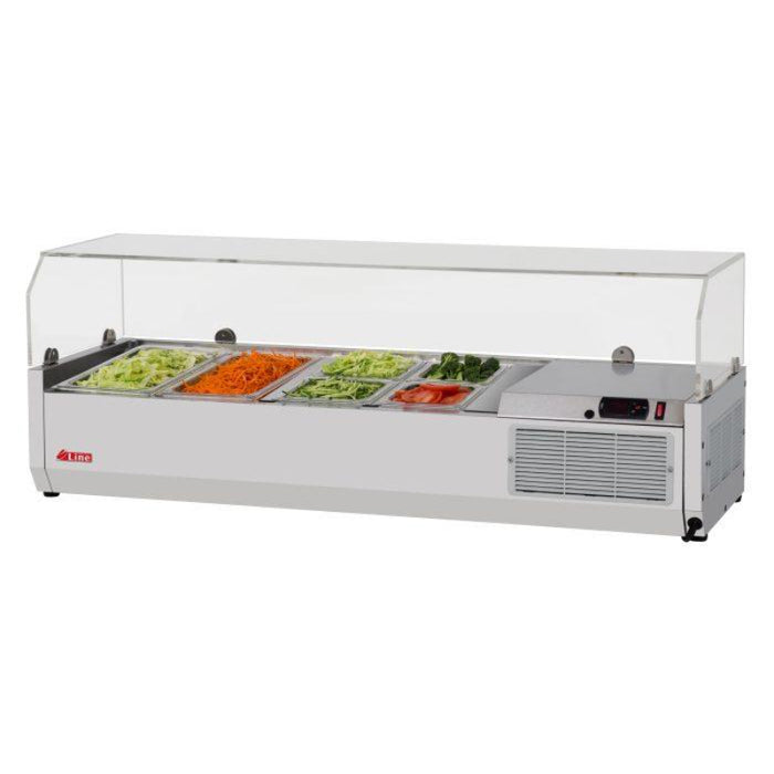 Turbo Air CTST-1200G-13-N Side Mount E-Line Countertop Salad Table with Clear Hood
