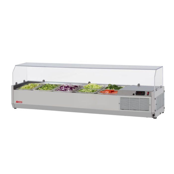 Turbo Air CTST-1200G-N Side Mount E-Line Countertop Salad Table with Clear Hood