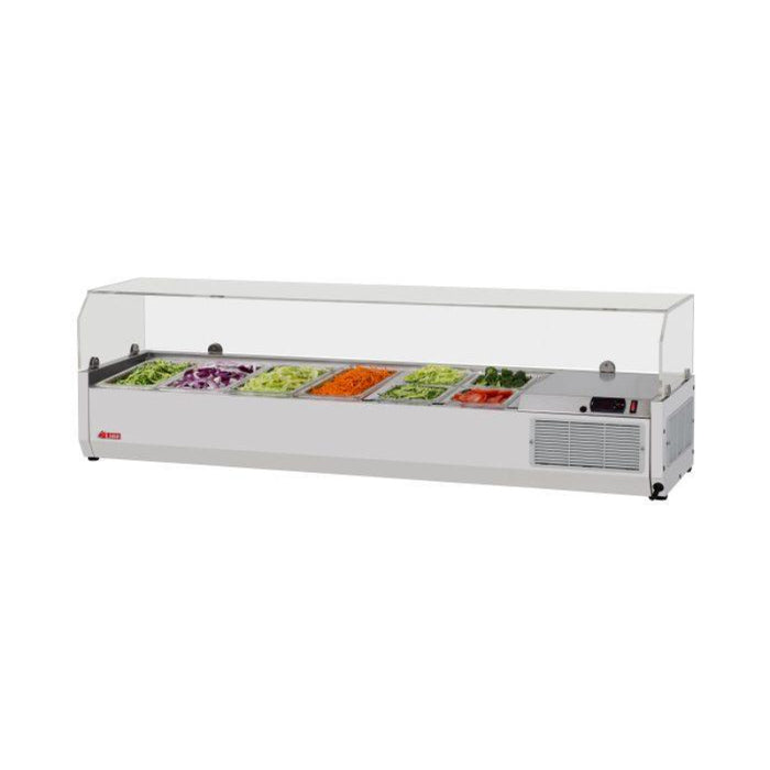Turbo Air CTST-1500G-13-N Side Mount E-Line Countertop Salad Table with Clear Hood