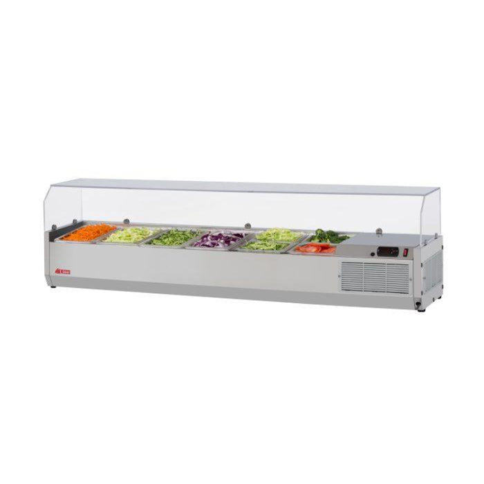 Turbo Air CTST-1500G-N Side Mount E-Line Countertop Salad Table with Clear Hood