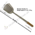 Cooking Ladle : Stainless Wok Shovel 5 X 4 in, Wood Handle, 19 1/2 in, also known as Chinese Laddle