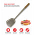 Cooking Ladle : Stainless Wok Shovel 5 X 4 in, Wood Handle, 19 1/2 in, also known as Chinese Laddle