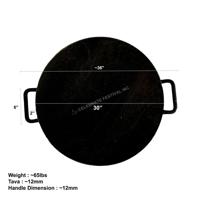 Heavy Duty Mild steel (Iron) Pav Bhaji Tava, 12mm Very Thick, available in 18, 24 & 30" Diameter