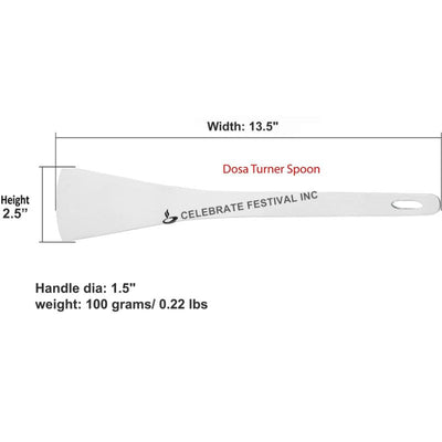 Stainless Steel Dosa Turner Ladle/ laddle - 12.5",15" and 16.5" long.  Perfect to turn Dosa, Crepe or many things in kitchen