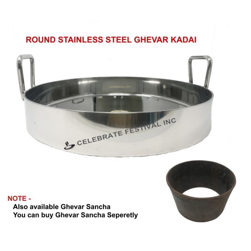 Ghevar Kadai Stainless Steel