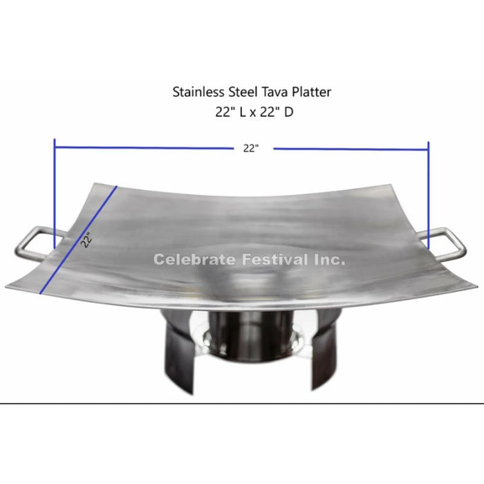 Stainless Steel Tava Platter - Square