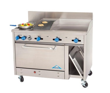 Comstock-Castle, F3430-18-1.5RB, Range, 48", 2 Open Burners, 18" Griddle, 18" Charbroiler